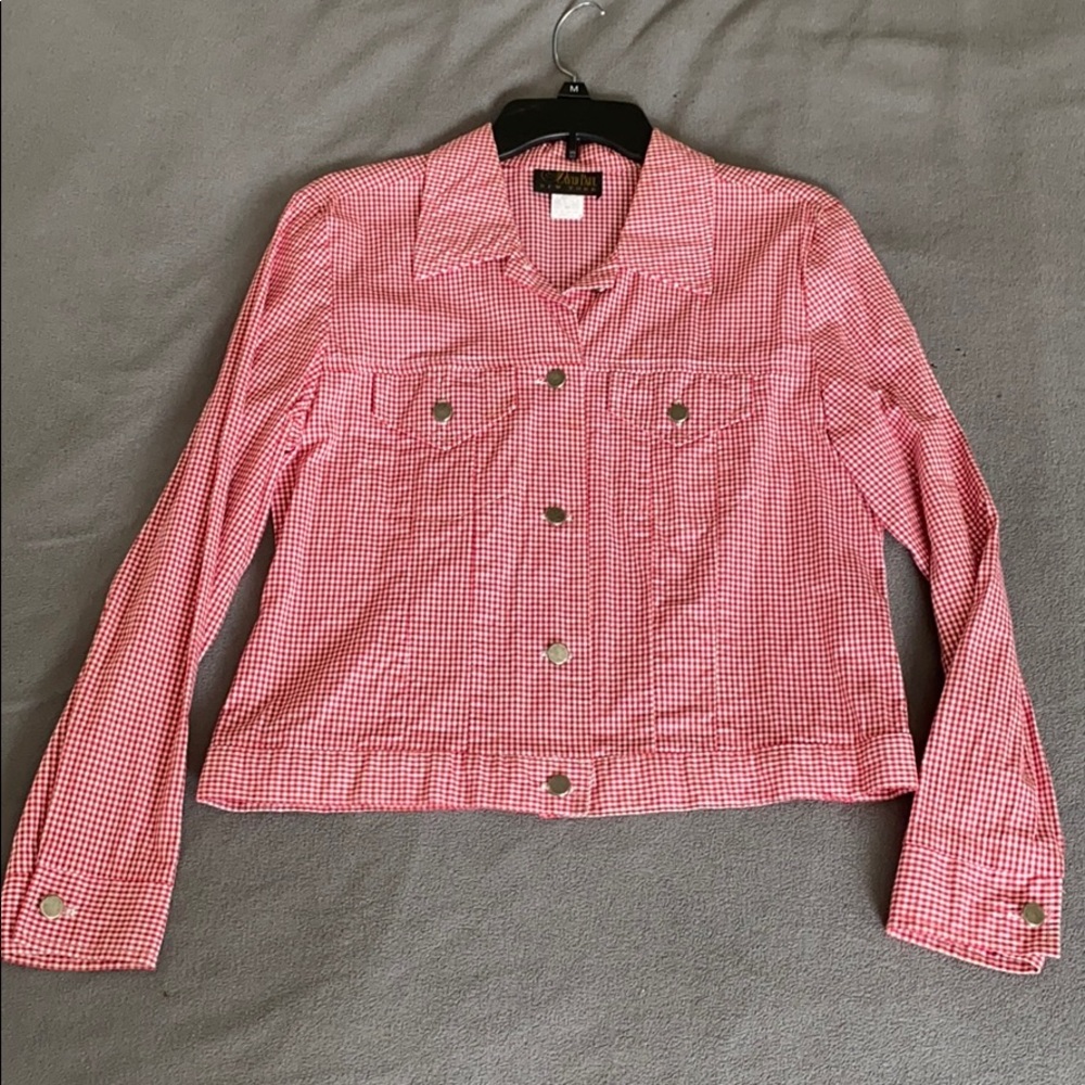 David Paul New York size small red white plaid